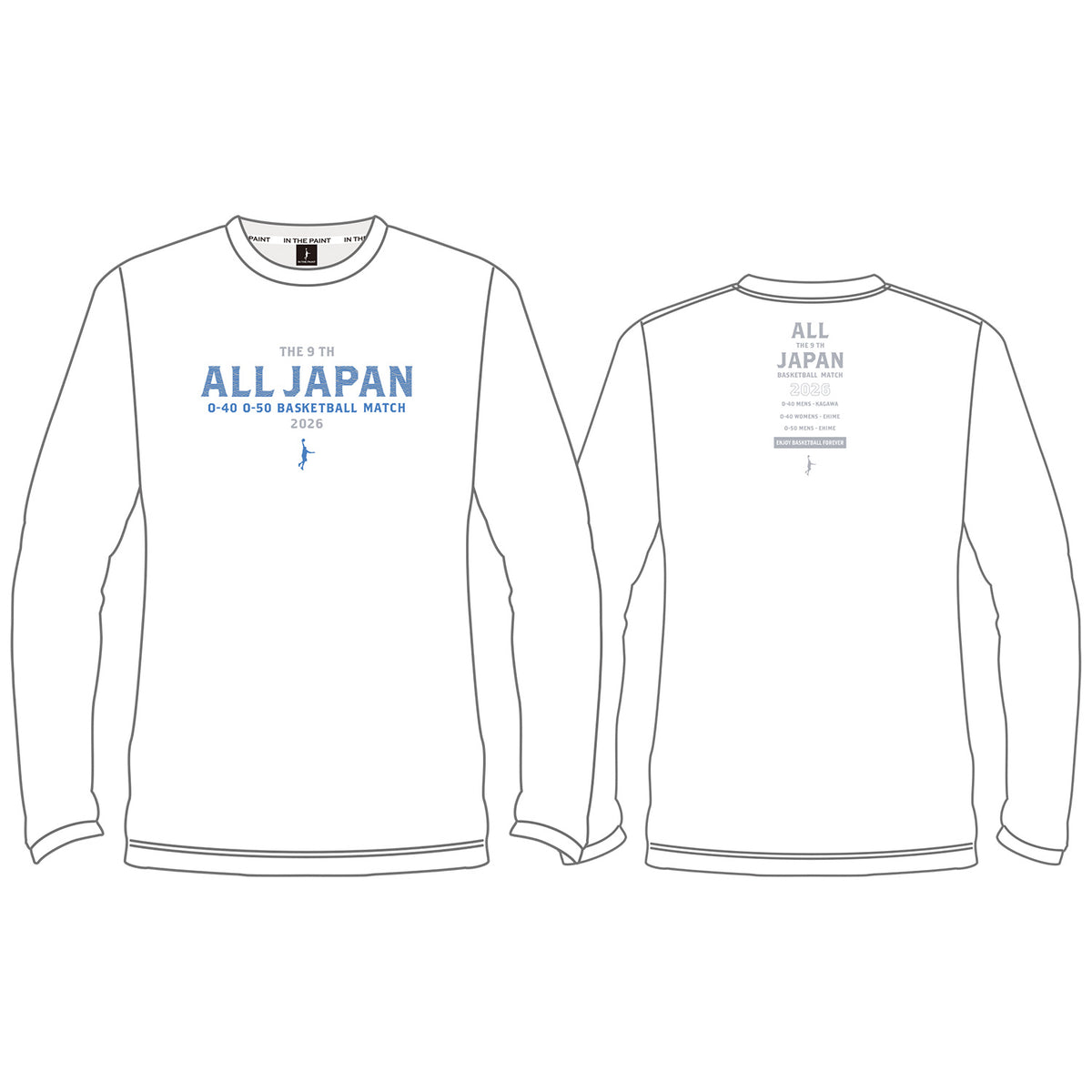 [2026 全日本社会人O-40/O-50バスケットボール選手権大会記念 受注予約商品] インザペイント ALL JAPAN O-40 O-50 KAGAWA EHIME ロングスリーブシャツ  OA2606